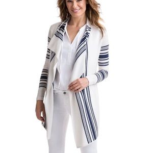Vineyard Vines Stripe Waterfall Cardigan sz medium with cashmere